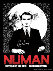 Gary Numan Splinter Tour Poster 2013 Santa Ana